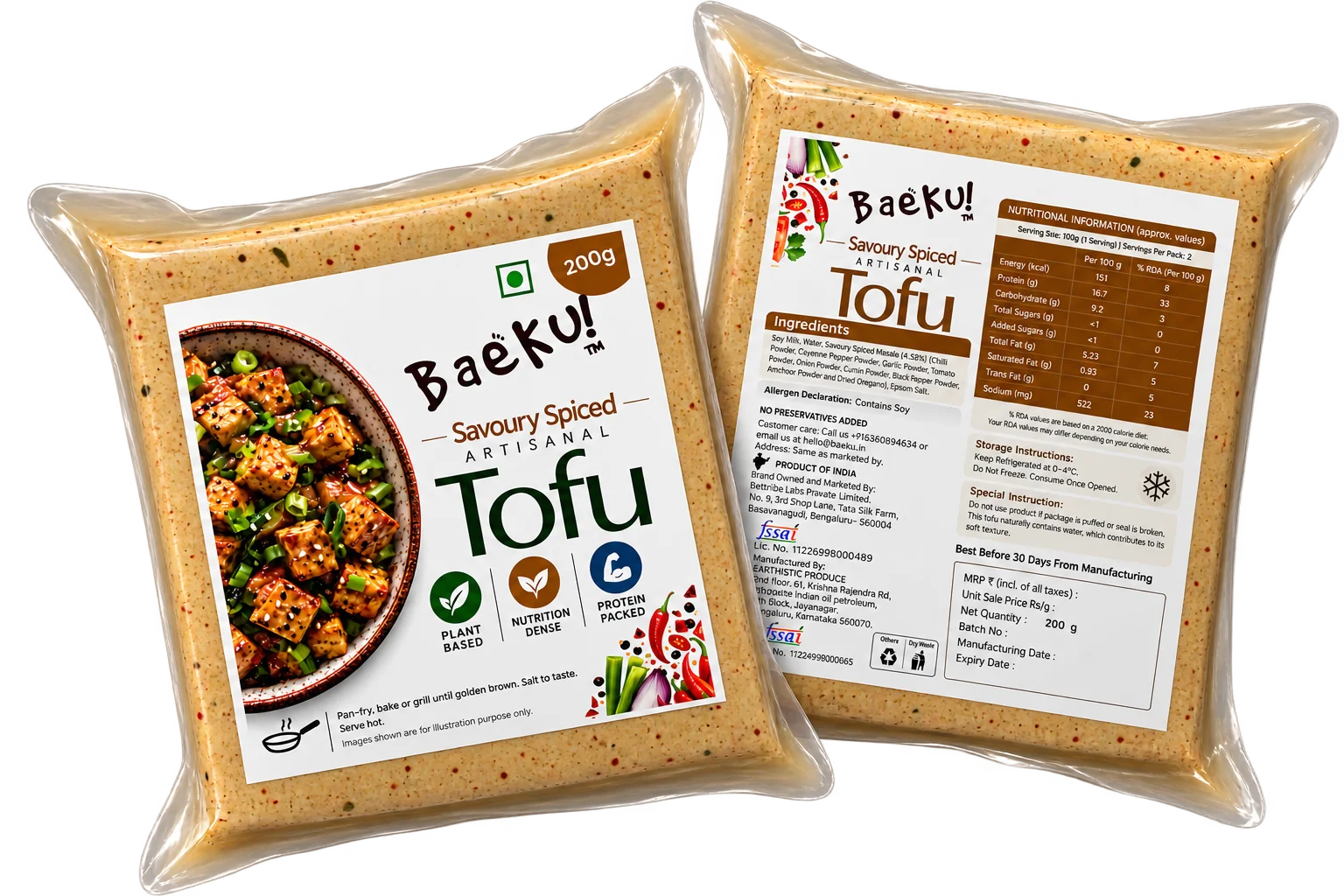 Baeku Savoury Spiced Tofu - product